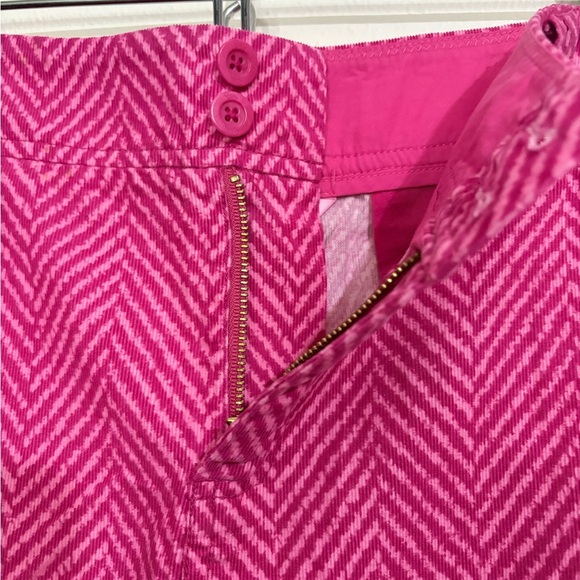 Lilly Pulitzer Pink Chevron Print Corduroy Mini Skirt 6 - Picture 6 of 9